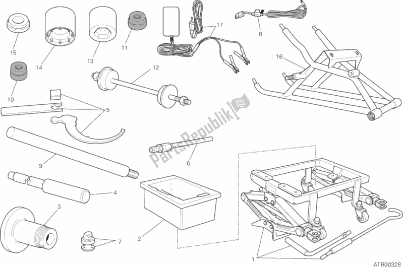 All parts for the 01c - Workshop Service Tools of the Ducati Superbike Panigale R 1199 2015